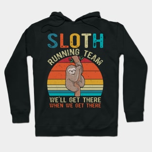 Sloth Running Team We'll Get There Vintage Hoodie